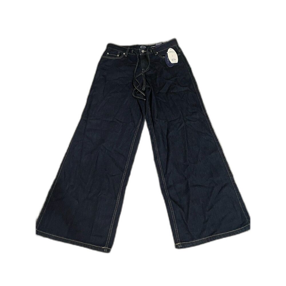 New Scoop Women's Relaxed Low Slung Wide Leg Low Rise Jeans 2